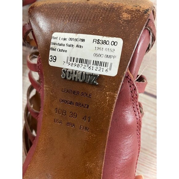 Schutz Women's Red Orchid Gladiator Stilleto Heel - 10B - Picture 6 of 13